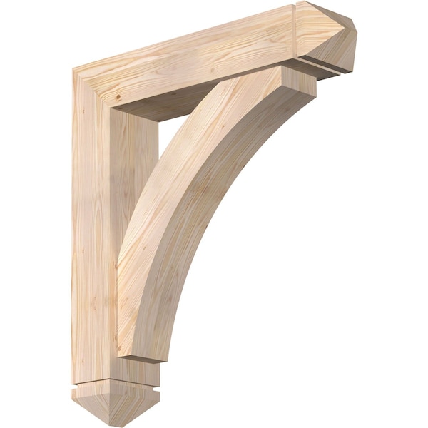 Ekena Millwork Thorton Arts and Crafts Smooth Bracket w/ Offset Brace, Douglas Fir, 7 1/2"W x 34"D x 38"H BKT0806X34X38THR03SDF - main